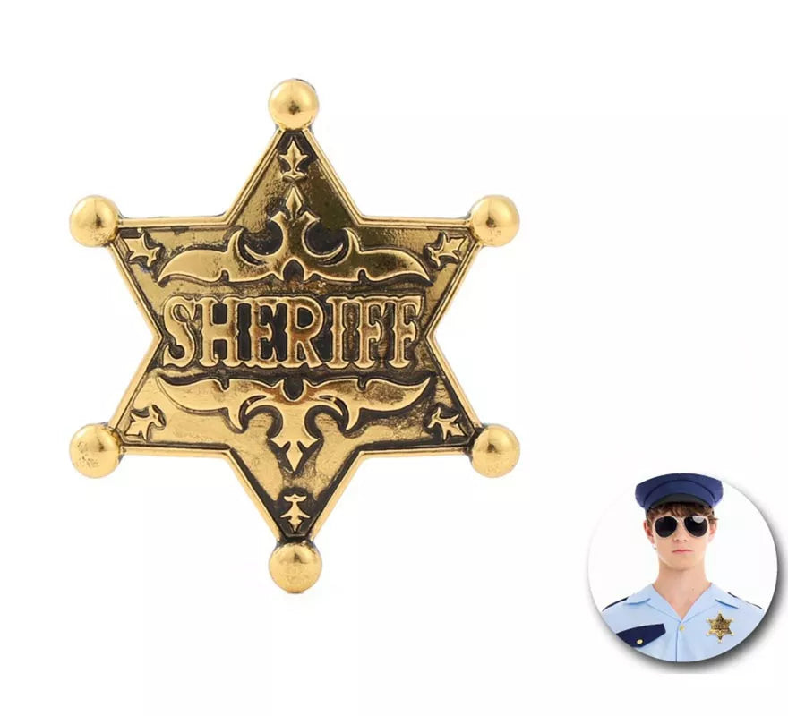 Translation missing: es.Placa Sheriff de metal dorado