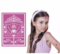 Plantilla de Maquillaje Princesa Infantil Rosa de 14x20 cm