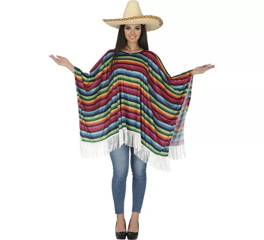 Translation missing: es.Poncho de Mexicano Multicolor para adulto