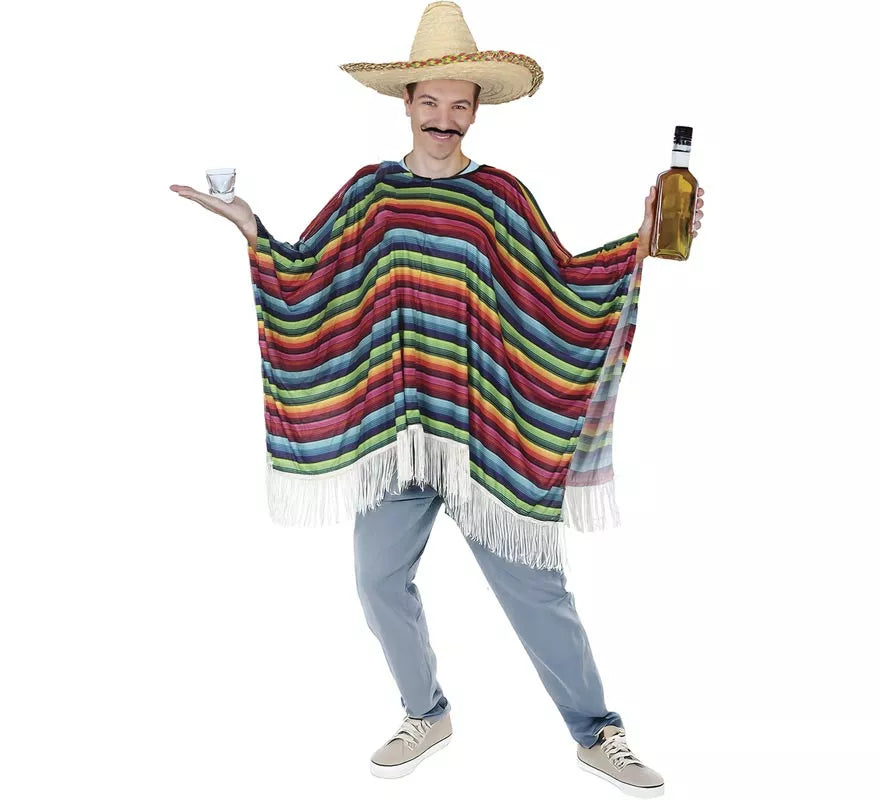 Translation missing: es.Poncho de Mexicano Multicolor para adulto