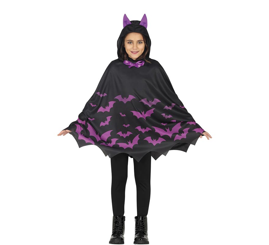 Translation missing: es.Poncho Murciélago morado para niños
