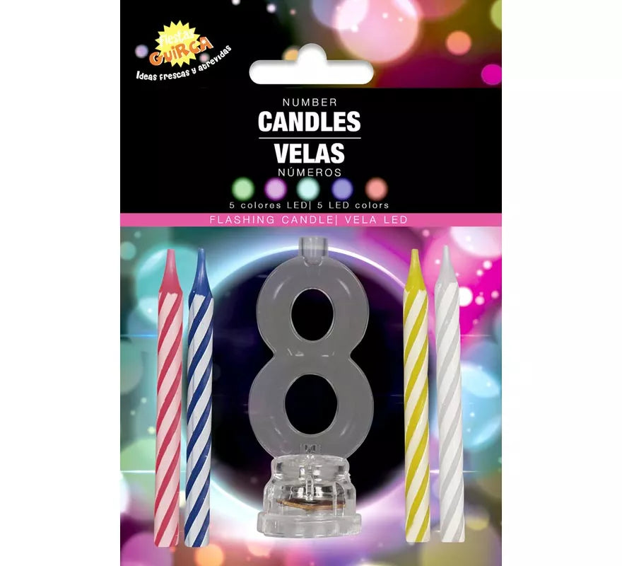 Translation missing: es.Portavela Led Nº 8 con 4 Velas, de 13 cm