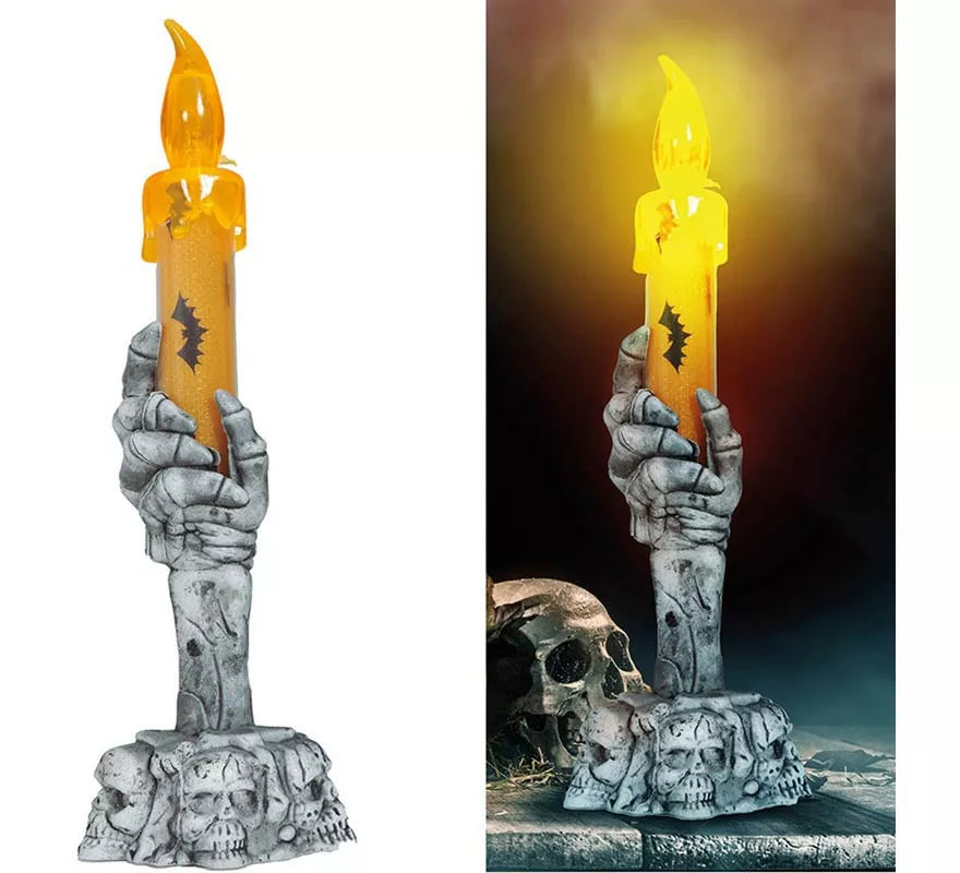 Translation missing: es.Portavelas Calavera con Vela Led de 15 cm