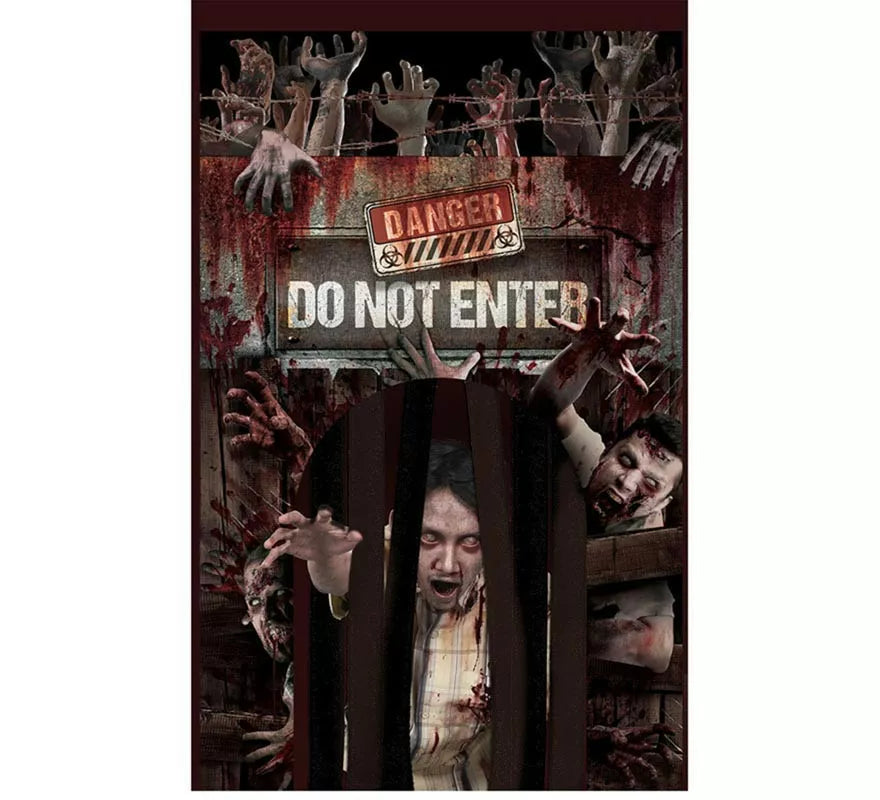 Translation missing: es."Puerta con Cortina Zombies ""Danger"" de 145x240 cm"