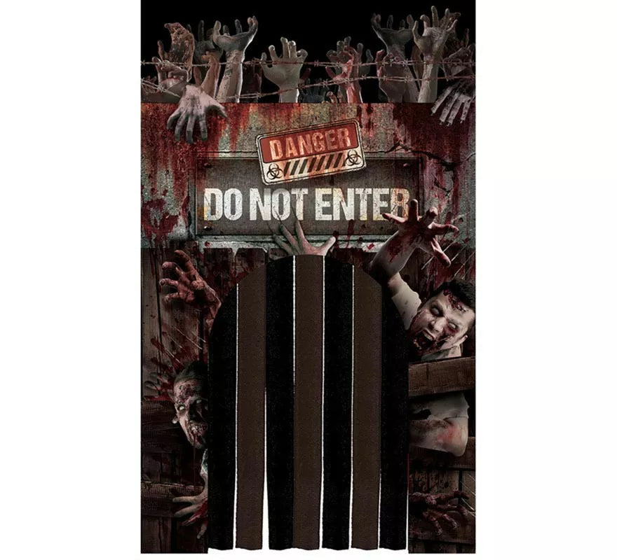 Translation missing: es."Puerta con Cortina Zombies ""Danger"" de 145x240 cm"