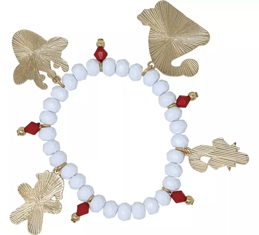 Translation missing: es.Pulsera blanca con Colgantes Navideños