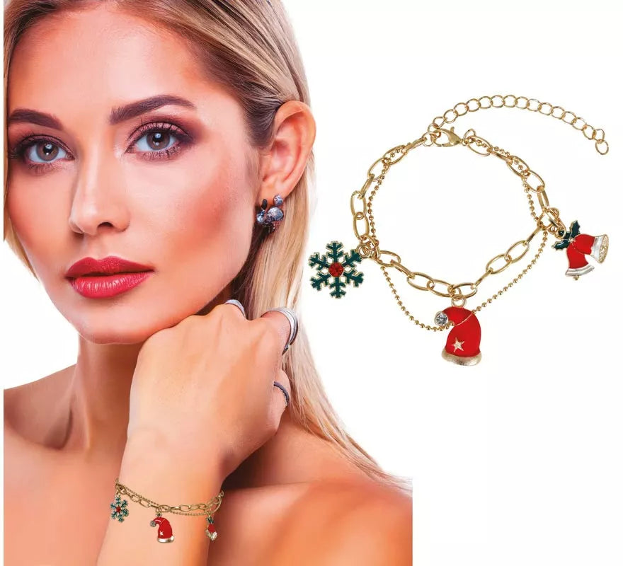 Translation missing: es.Pulsera Campana, Gorro y Copo de Navidad