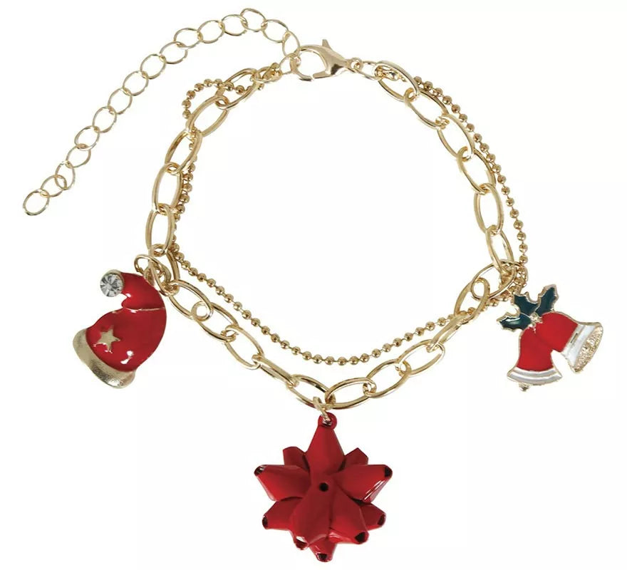 Translation missing: es.Pulsera Campana, Gorro y Lazo Floral de Navidad