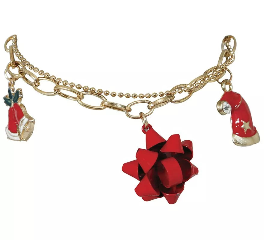 Translation missing: es.Pulsera Campana, Gorro y Lazo Floral de Navidad