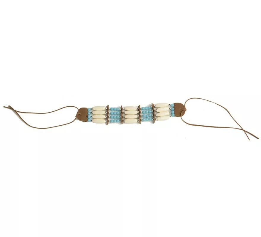 Translation missing: es.Pulsera de Indio con adornos Azules y Blancos