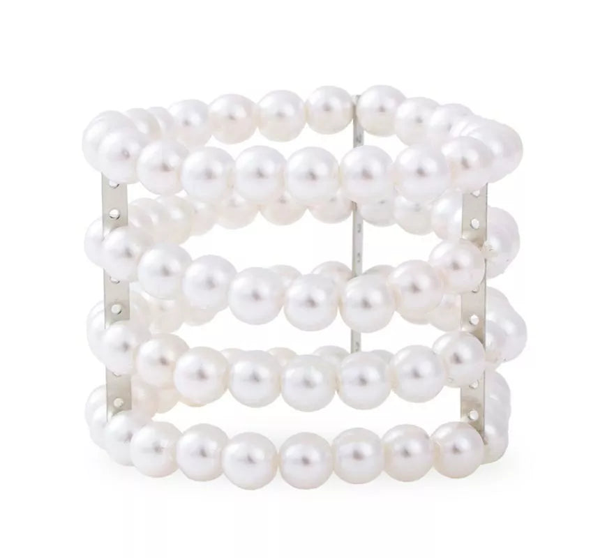 Pulsera de Perlas blancas grande