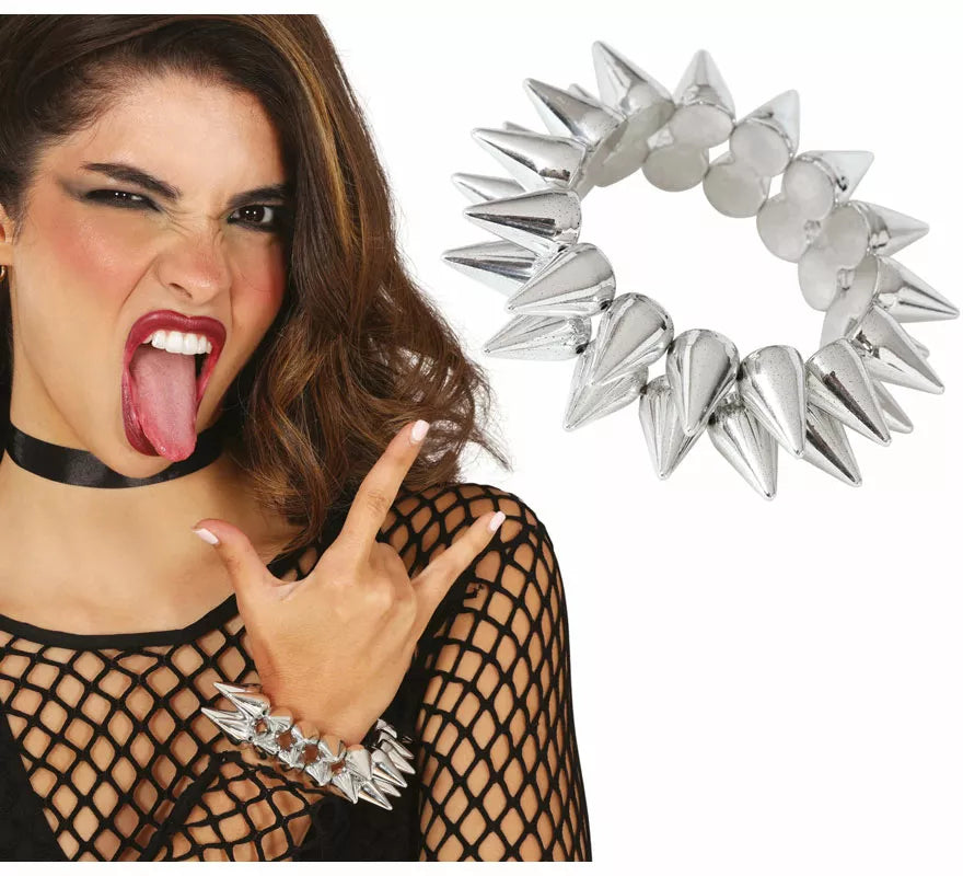Translation missing: es.Pulsera de Pinchos Plateados