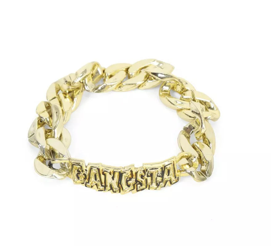 Translation missing: es.Pulsera Gangsta dorada de 14x1,5 cm
