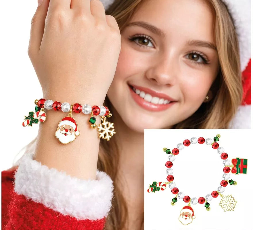Translation missing: es.Pulsera roja y blanca con Colgantes de Papá Noel