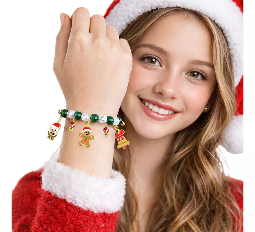 Translation missing: es.Pulsera roja y verde con Colgantes de Muñeco de Jengibre
