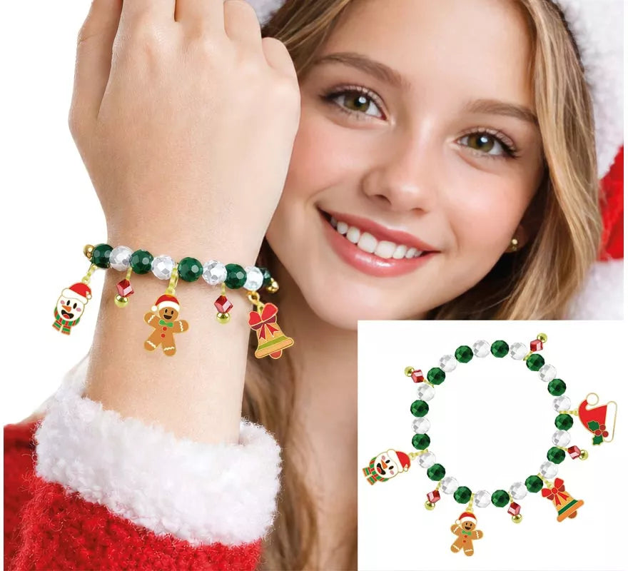 Translation missing: es.Pulsera roja y verde con Colgantes de Muñeco de Jengibre
