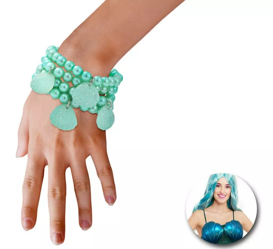 Translation missing: es.Pulsera Sirena con perlas azules
