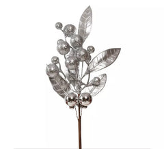 Rama de Hojas de Plata de 35 cms