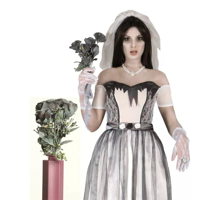 Translation missing: es.Ramo de rosas negras de 65 cm para Halloween