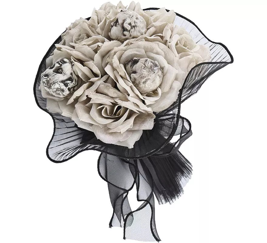 Translation missing: es.Ramo Rosas grises con Cabeza de Muerto