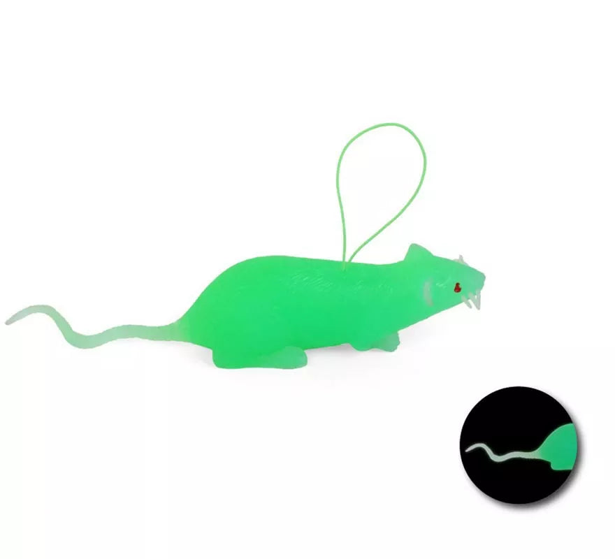 Translation missing: es.Ratón Luminiscente con cuerda de plástico de 11 cm