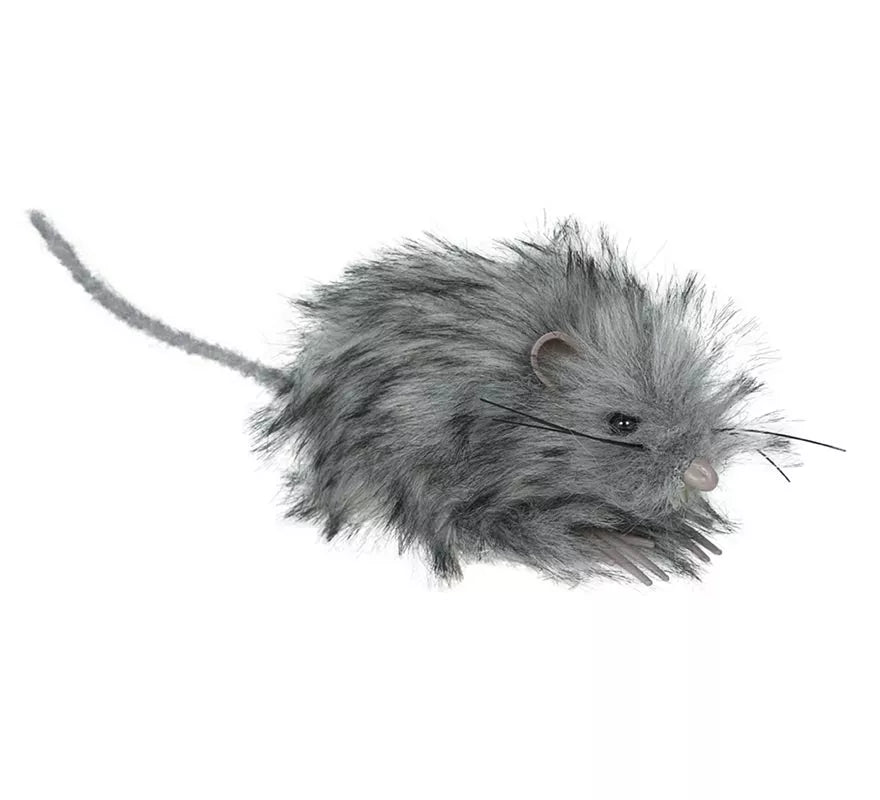 Translation missing: es.Ratón Peludo gris de 11 cm
