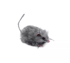 Ratón peludo gris de 13 cm