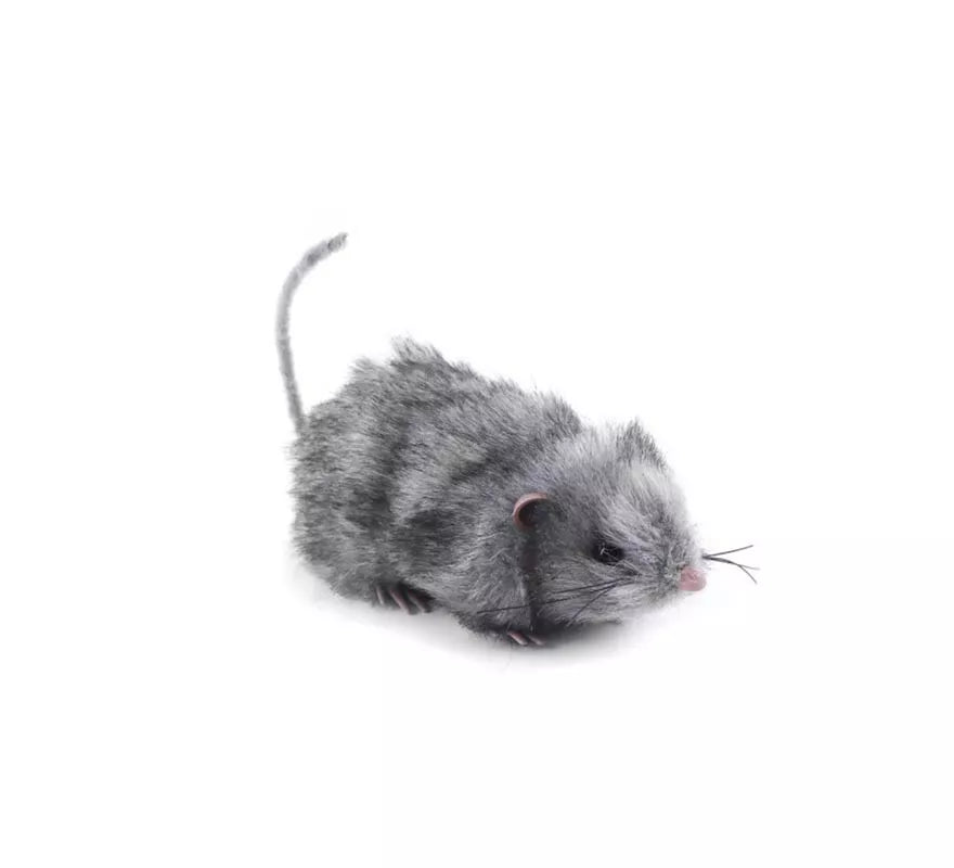 Translation missing: es.Ratón peludo gris de 18 cm