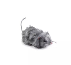 Ratón peludo gris de 18 cm
