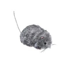 Ratón peludo gris de 27 cm