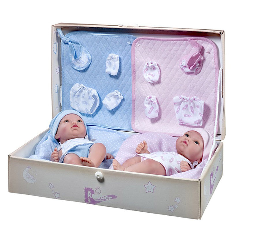 Translation missing: es.Muñecos Reborn Mellizos Trousseau 25 cm en baúl
