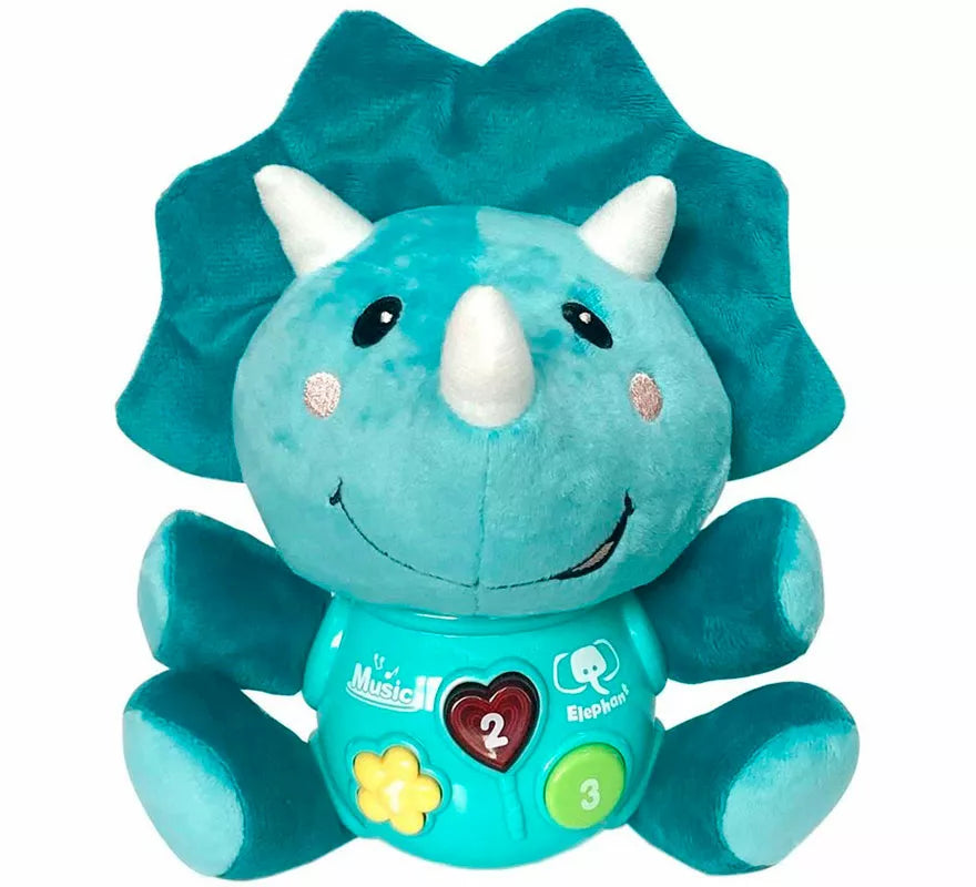 Rino Musical de Peluche con Luz y Sonido de 24 cm