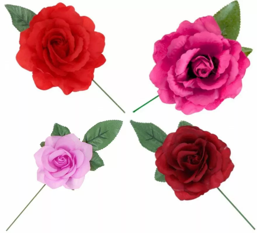 Translation missing: es.Rosa de Sevillana o Chulapa con varilla de 13 cm en varios colores