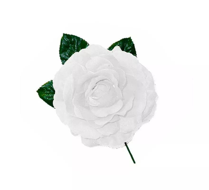 Translation missing: es.Rosa Flamenca grande blanco de 15 cm