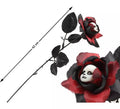 Rosa Roja y Negra de 42 cm con Cara Fantasma