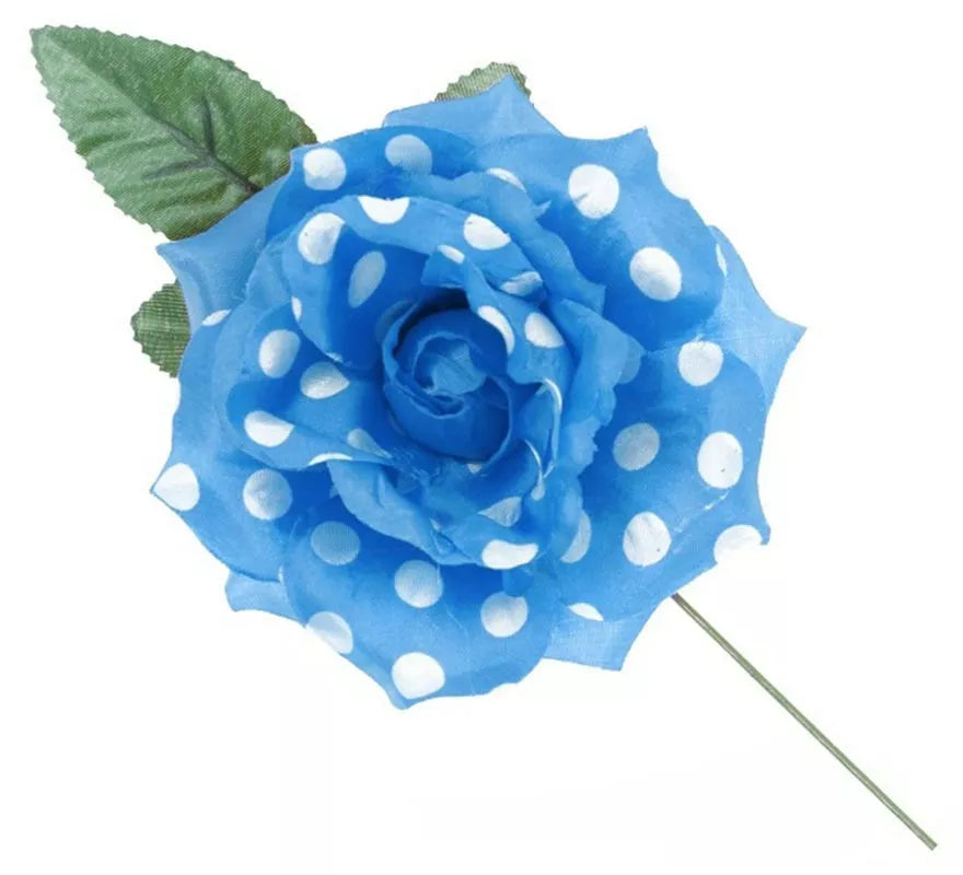 Translation missing: es.Rosa Sevillana con Lunares Blancos y Varilla 15 cm en varios colores