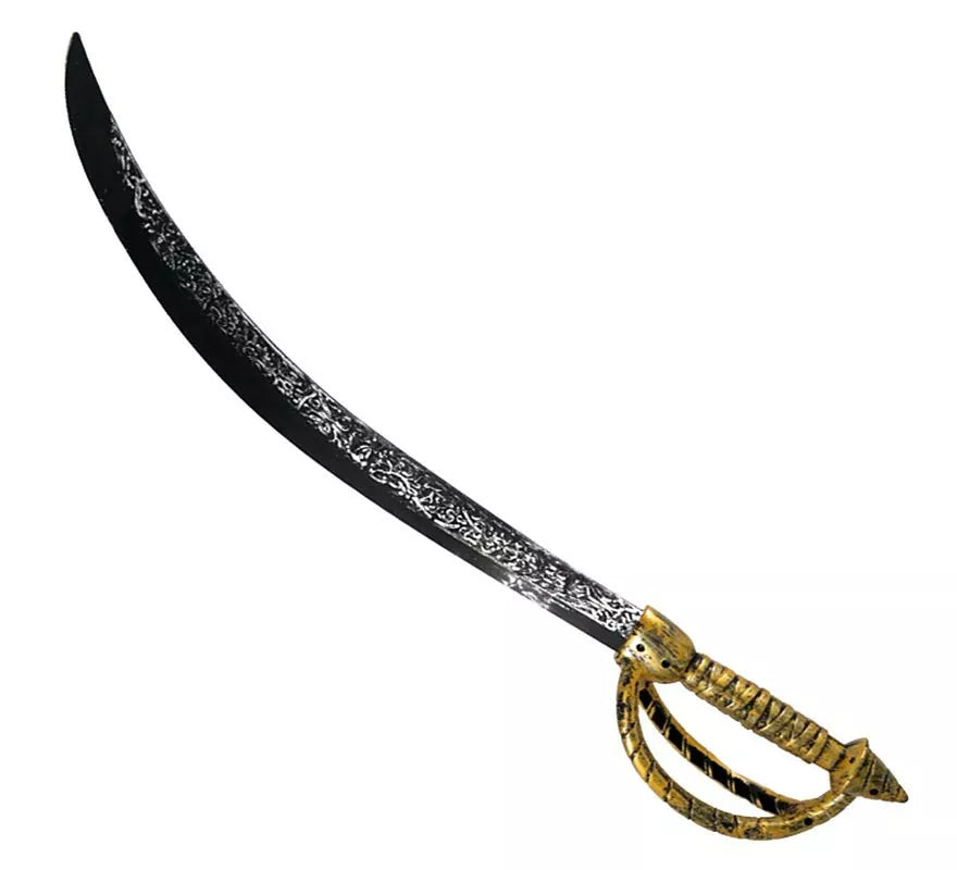 Translation missing: es.Sable Pirata con mango dorado de juguete de 63 cm