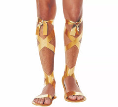 Sandalias Romanas doradas con Cintas de 29 cm para hombre