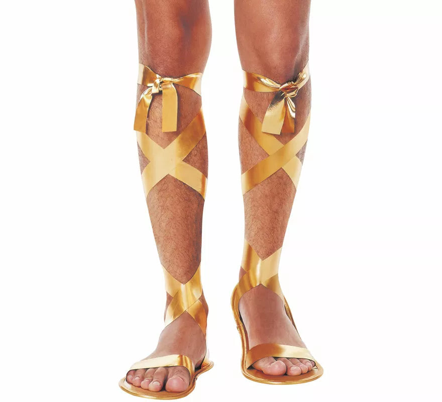 Translation missing: es.Sandalias Romanas doradas con Cintas de 29 cm para hombre