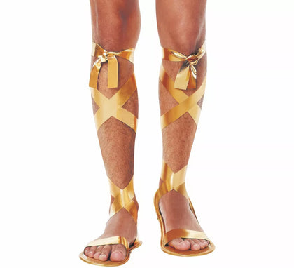 Sandalias Romanas doradas con Cintas de 29 cm para hombre