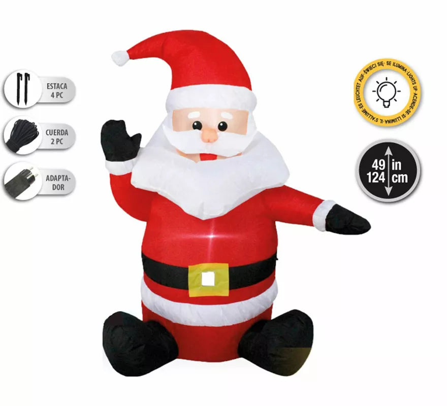 Translation missing: es.Santa Claus Hinchable con LED de 124 cm