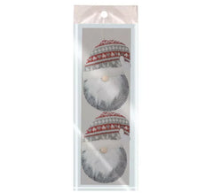 Set de 2 Colgantes de Cabeza Noel Gris de 11 cms