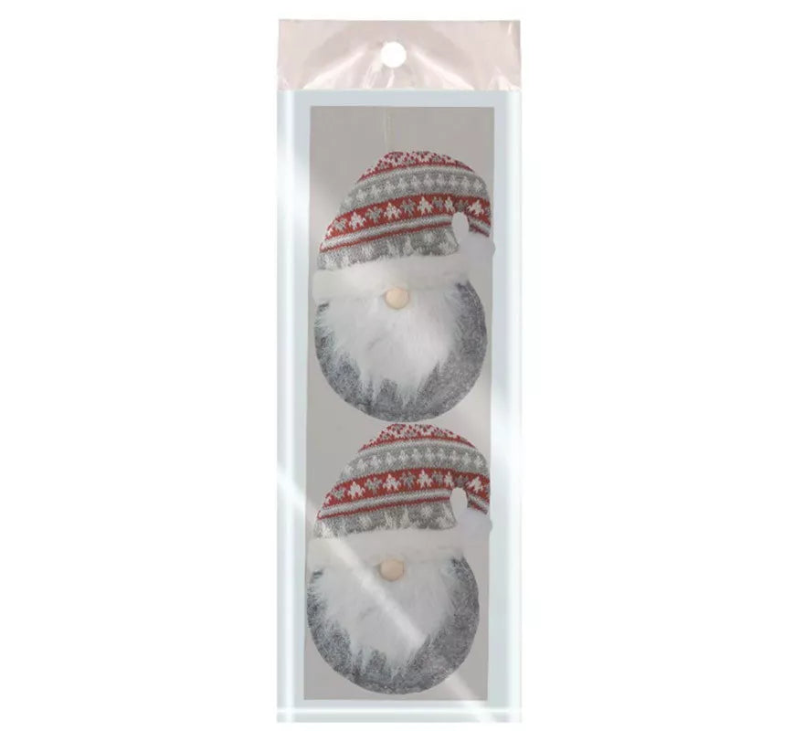 Translation missing: es.Set de 2 Colgantes de Cabeza Noel Gris de 11 cms