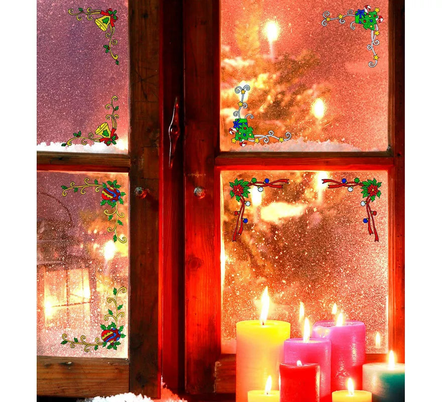 Translation missing: es.Set de 2 Pegatinas Ventana Navidad de Esquina surtidas en 4 Modelos de 12 cm
