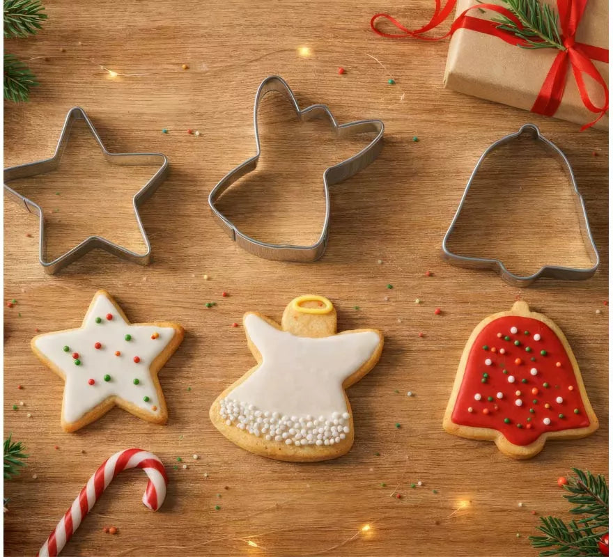 Translation missing: es.Set de 3 Moldes Metálicos Navideños para Galletas de 5 cm