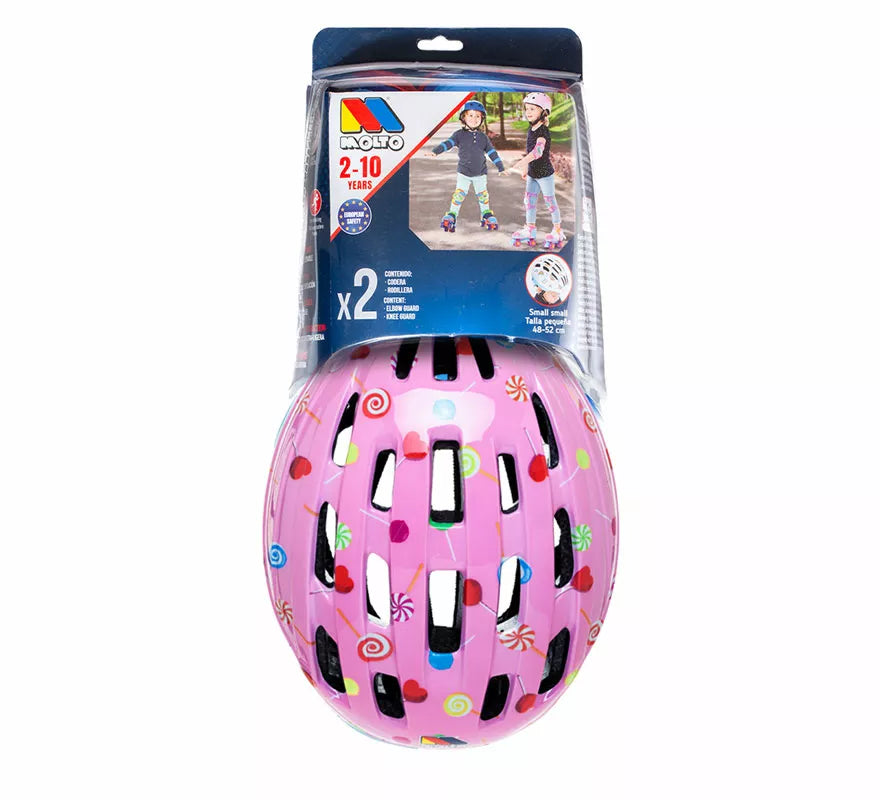 Set de Casco y Protecciones rosa