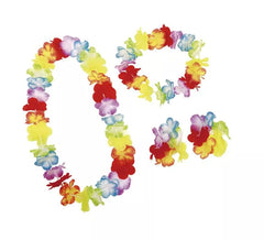 Set de Hawaiana: Corona, collar y pulseras