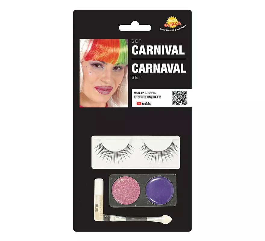 Translation missing: es.Set de Pestañas con Maquillaje Lila y Rosa