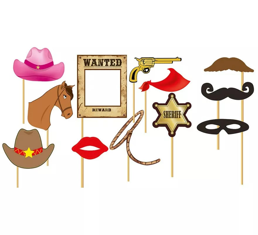 Translation missing: es.Set para Photocall cowboy 12 Pcs