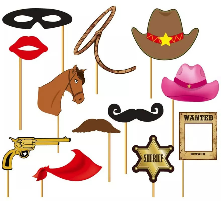 Translation missing: es.Set para Photocall cowboy 12 Pcs